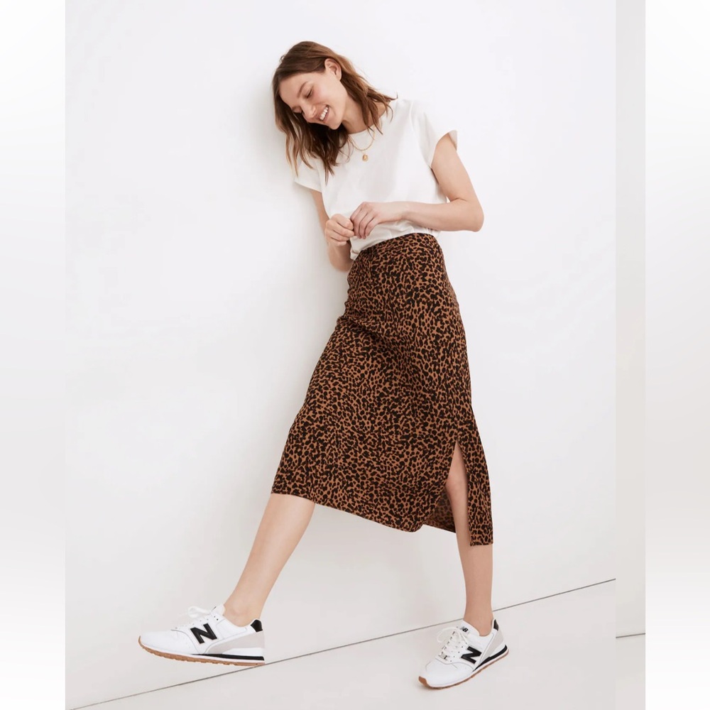 Madewell Leopard Print Drawstring Midi Skirt - image 3